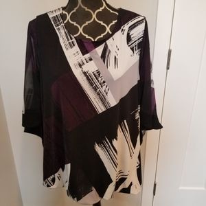 Alfani black and purple blouse